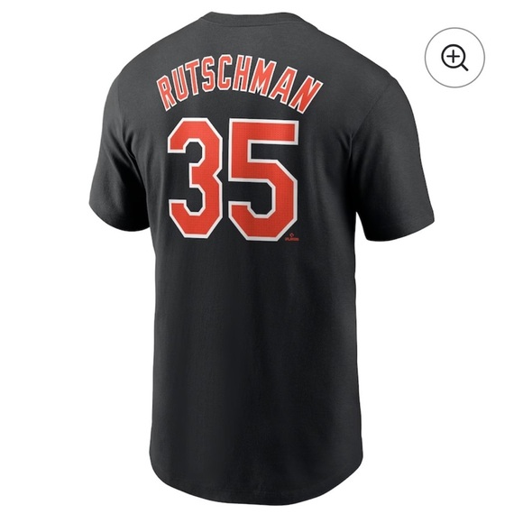 Men's Baltimore Orioles Adley Rutschman Nike Black Fuse Name & Number T-Shirt - Picture 3 of 6